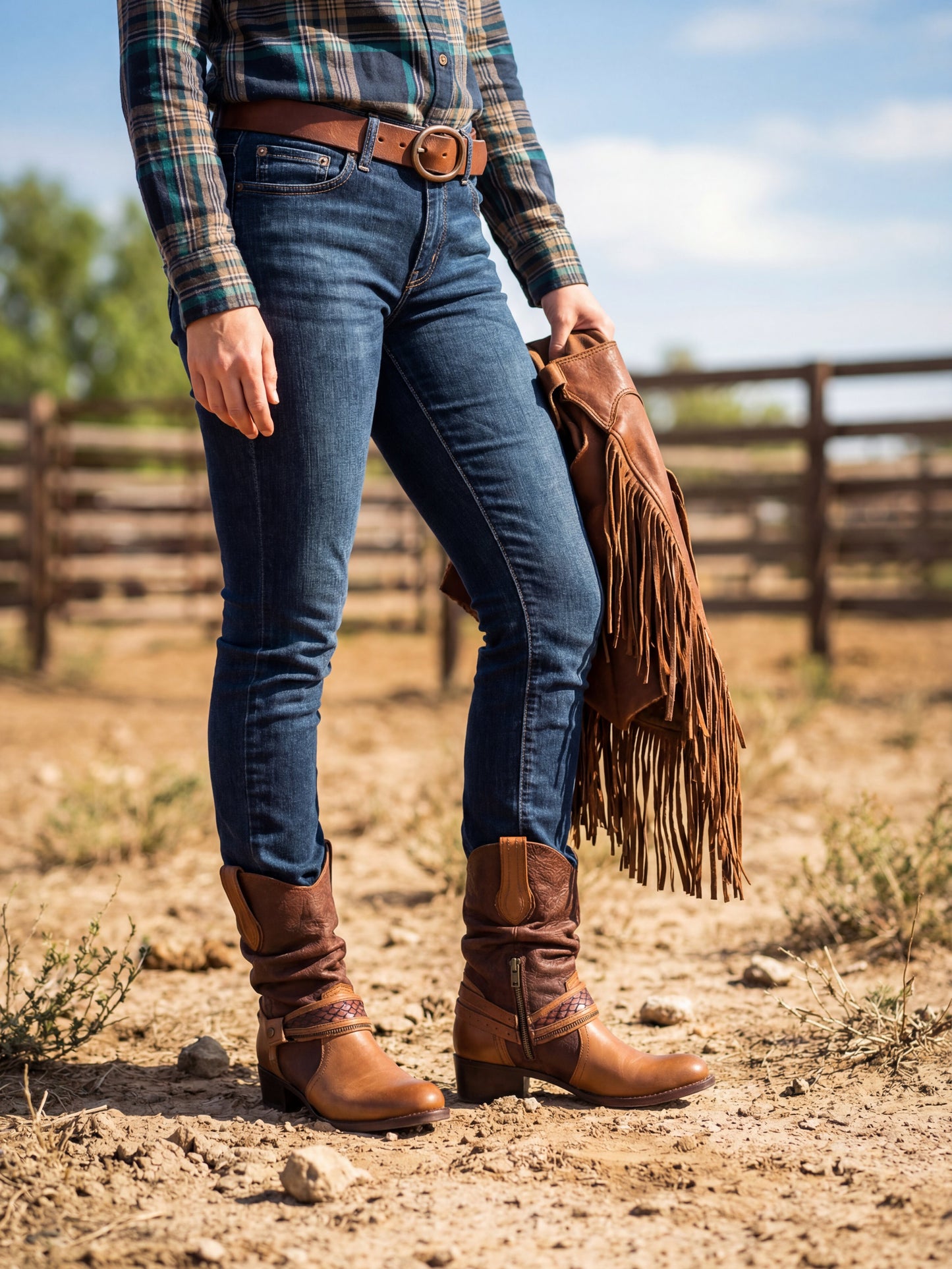 Womens Western Cowboy Cowgirl Leather Boot