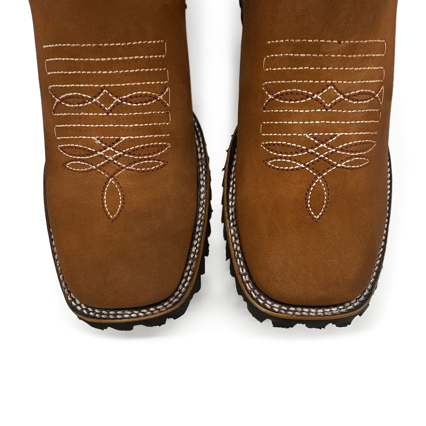 Men's Leather Square Toe Western Ankle Boot