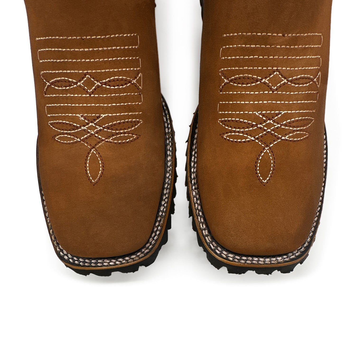 Men's Leather Square Toe Western Ankle Work Boot