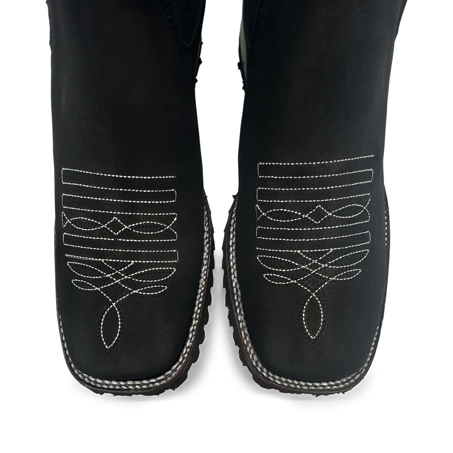 Men's Leather Square Toe Western Ankle Boot