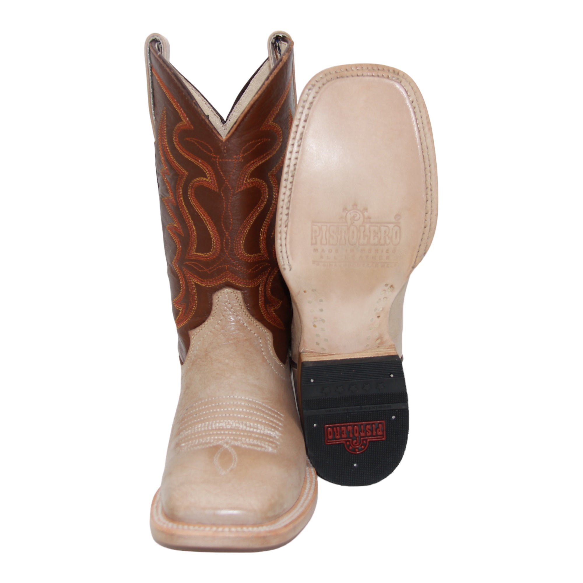 Men's Genuine Leather Western Boot Square Toe Cowboy Boot