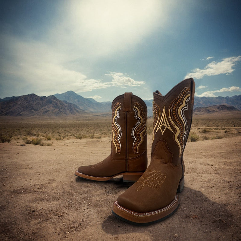 Square Toe Men's Leather Cowboy Western Boot