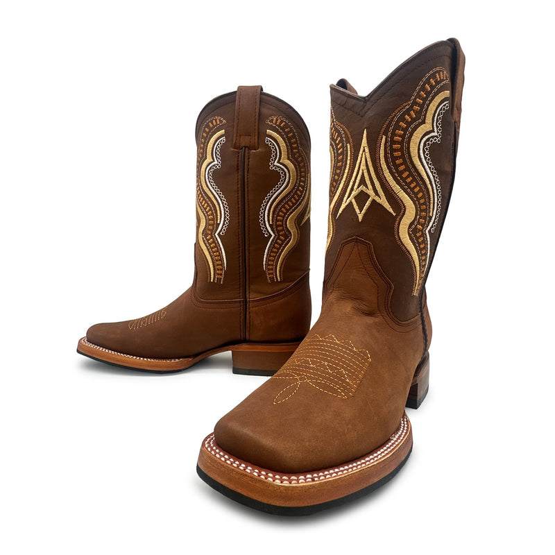 Square Toe Men's Leather Cowboy Western Boot