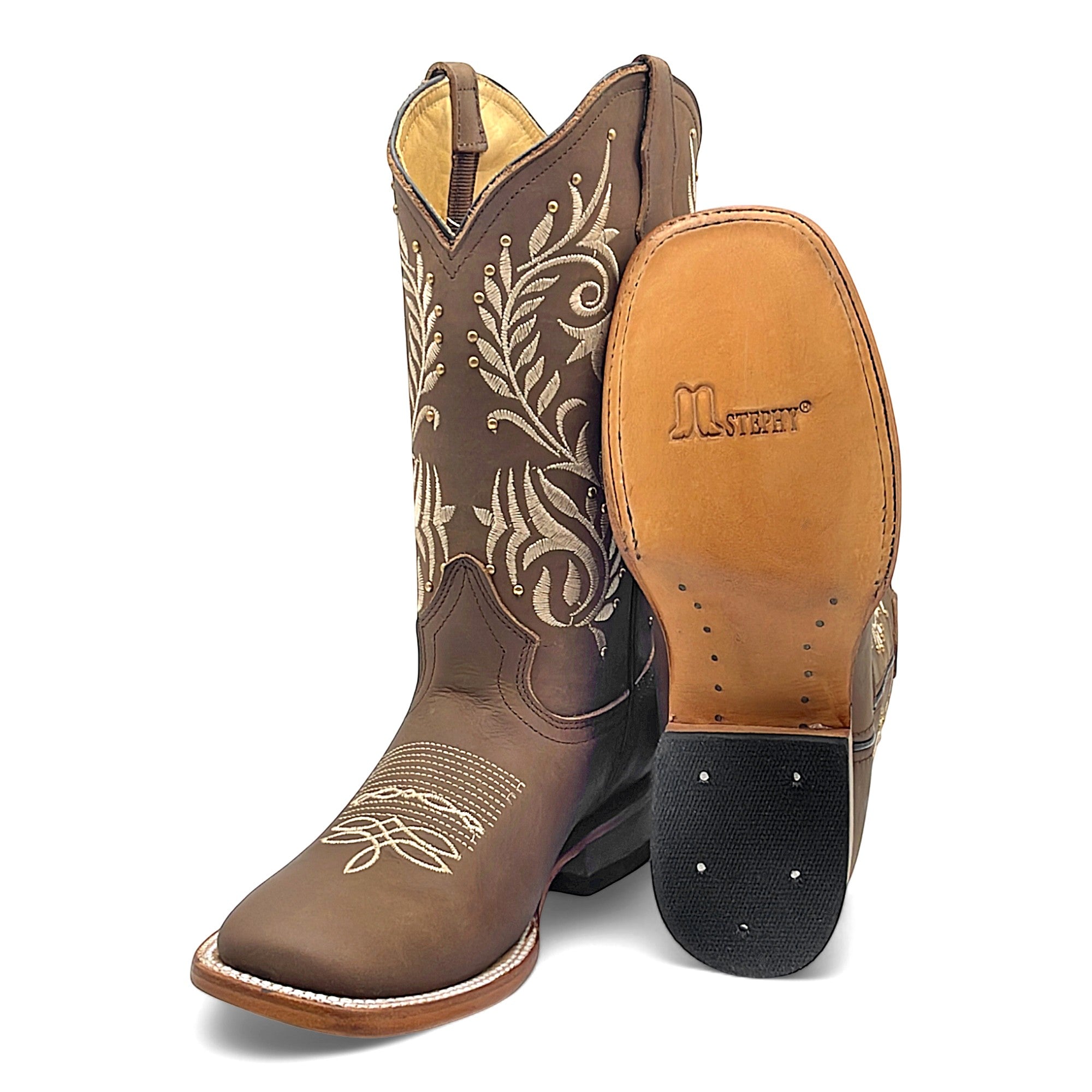Women's Western Cowboy Boot Square Toe Mid Calf