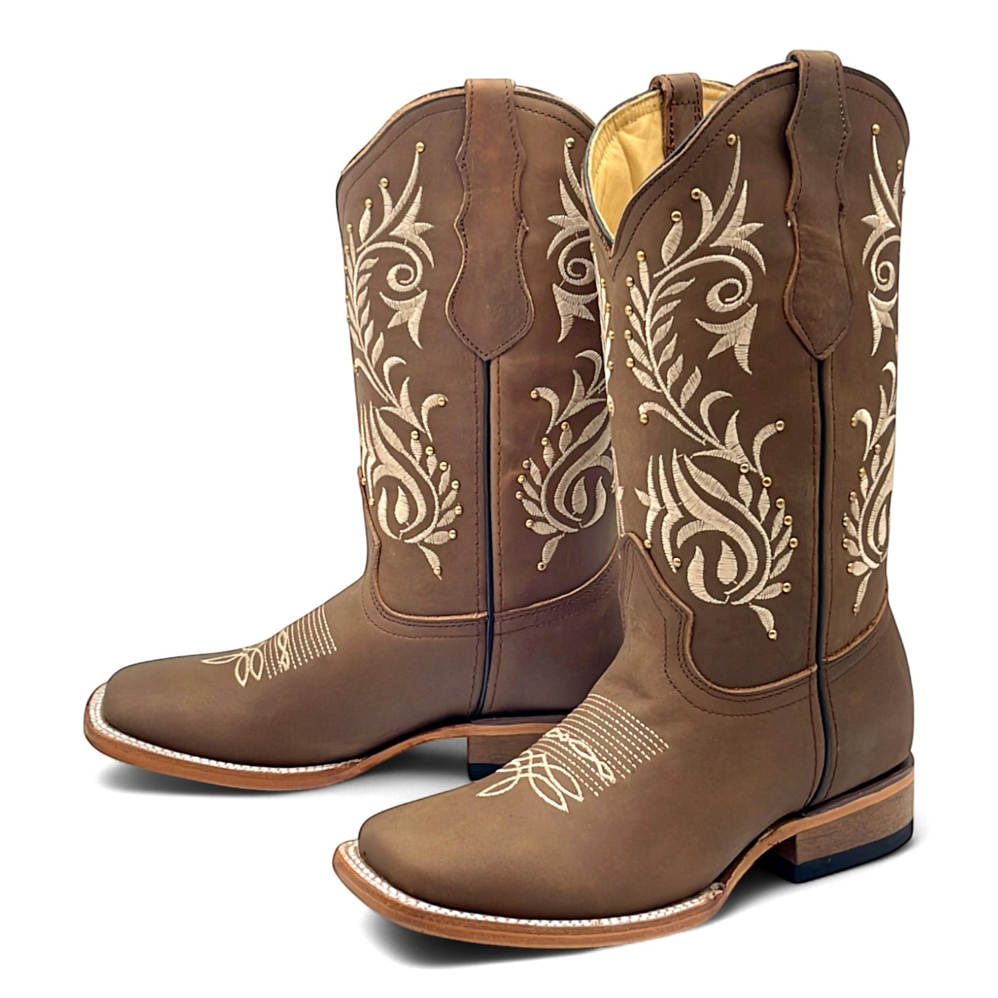 Women's Western Cowboy Boot Square Toe Mid Calf