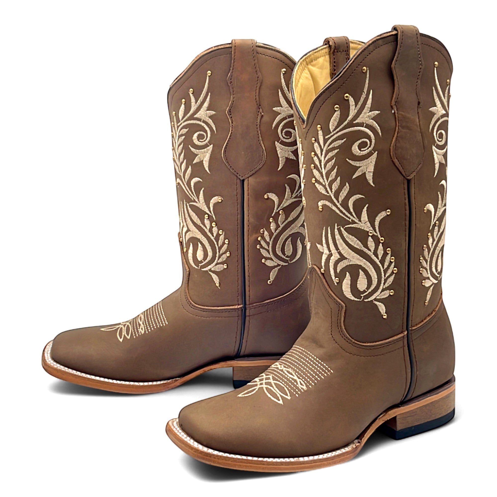 Women's Western Cowboy Boot Square Toe Mid Calf