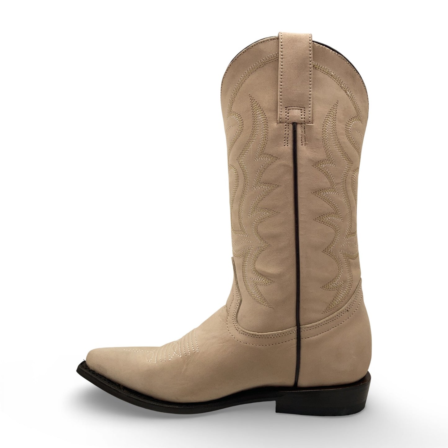 Men's Leather J Toe Cowboy Western Boots, Beige