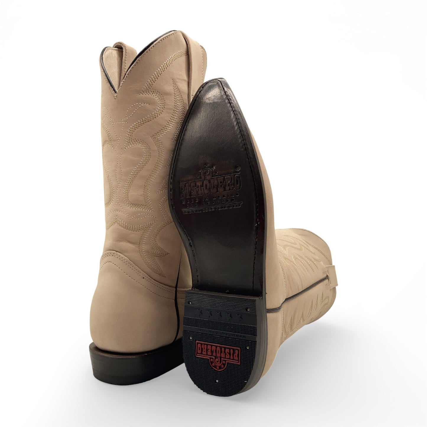 Men's Leather J Toe Cowboy Western Boots, Beige