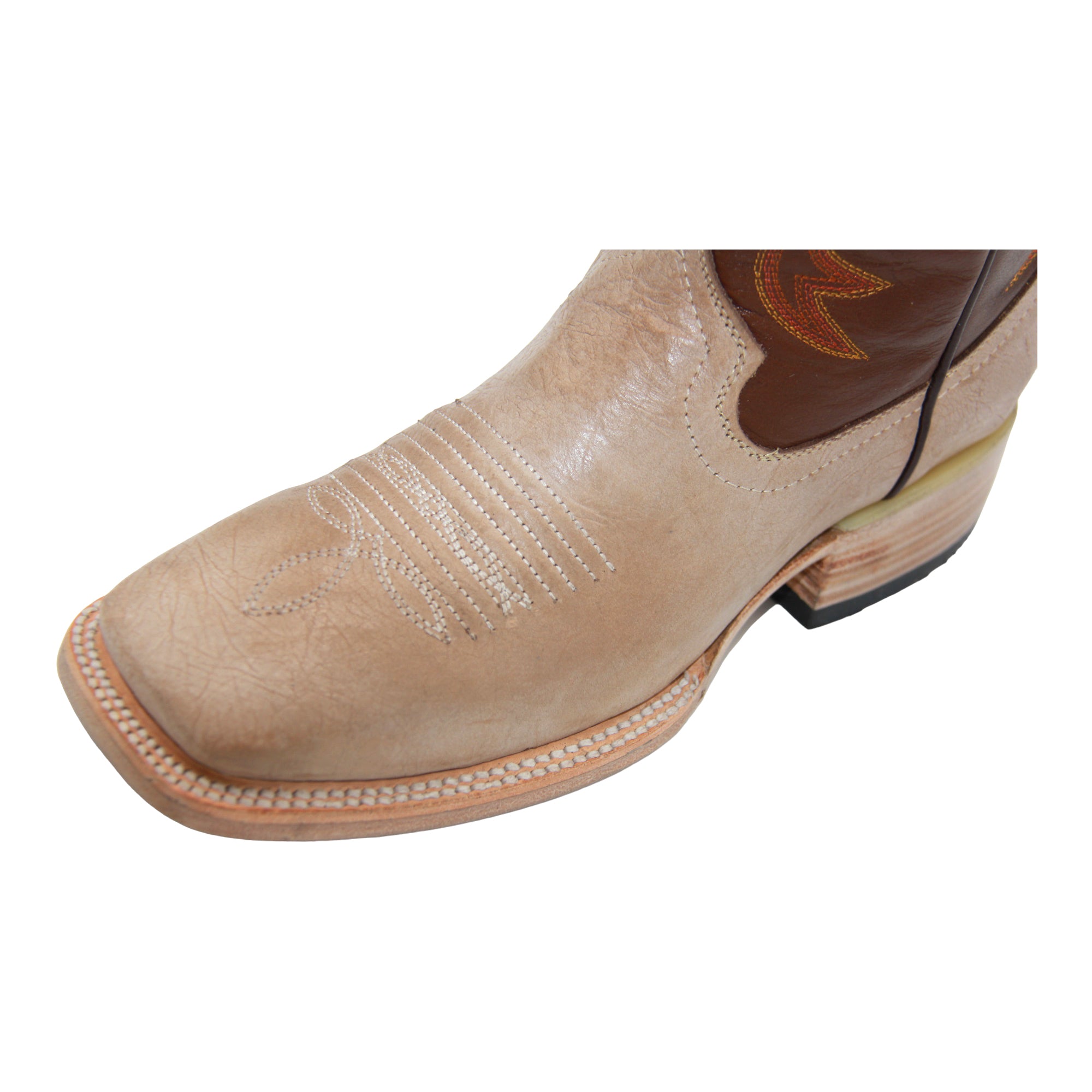 Men's Genuine Leather Western Boot Square Toe Cowboy Boot