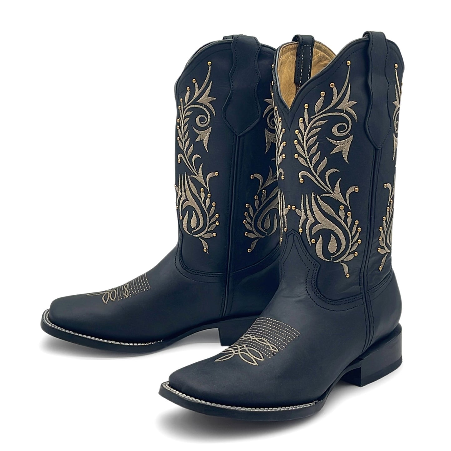 Women's Western Cowboy Boot Square Toe Mid Calf