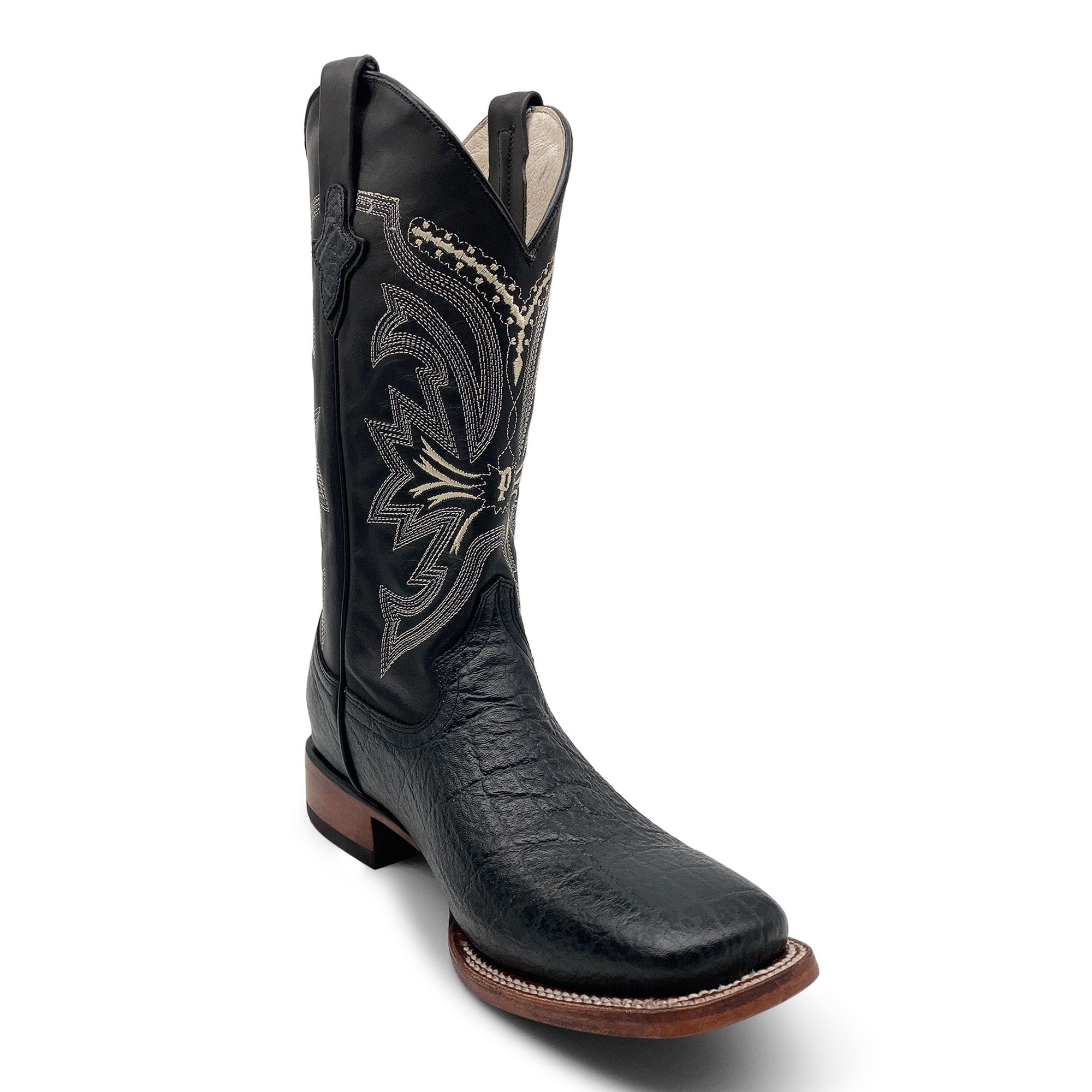 Men’s Elephant Print Western Cowboy Boots Square Toe