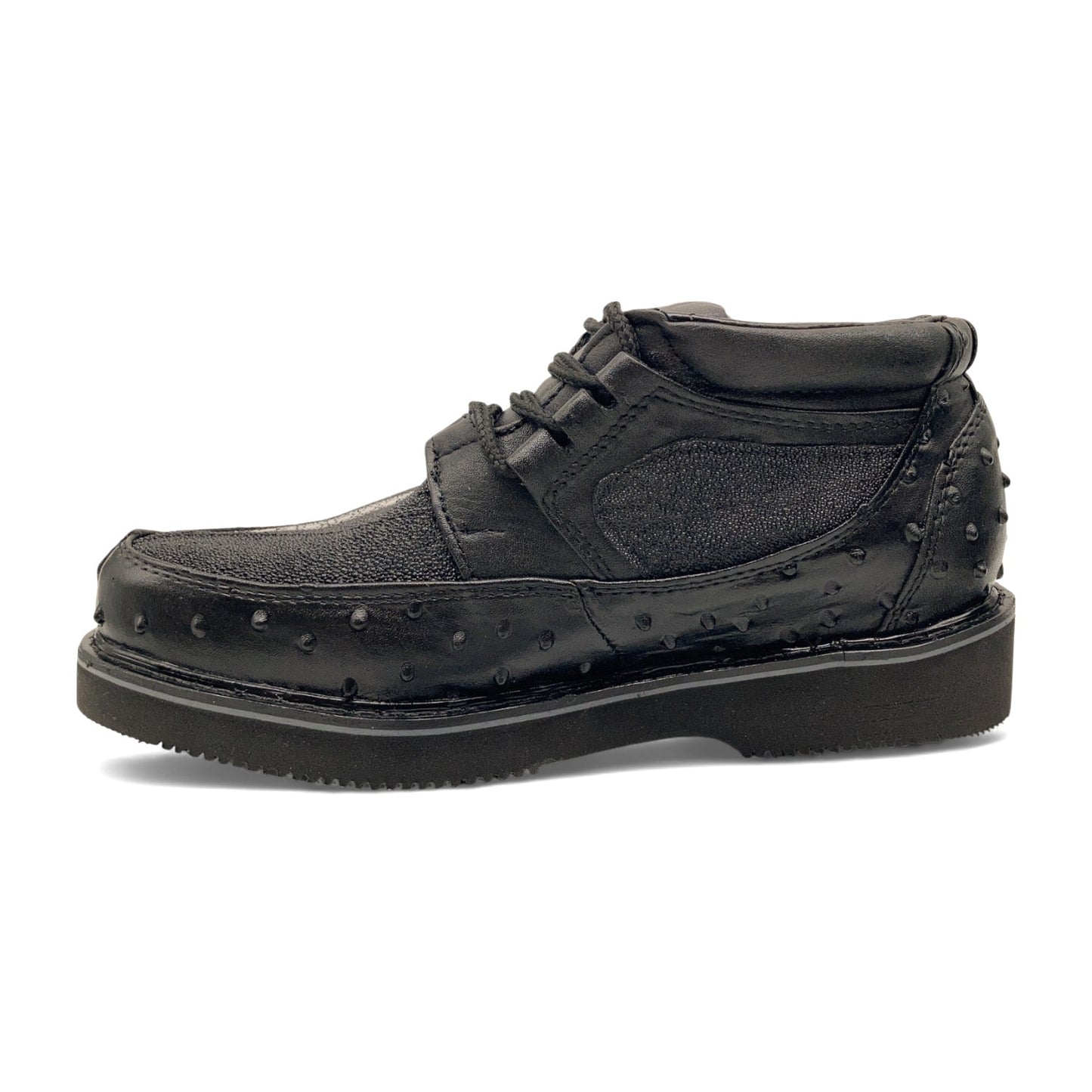 Men's Embossed Ostrich Stingray Print Leather Lace Up Shoe