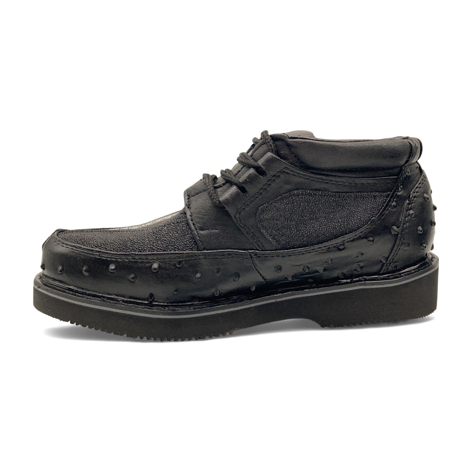 Men's Embossed Ostrich Stingray Print Leather Lace Up Shoe