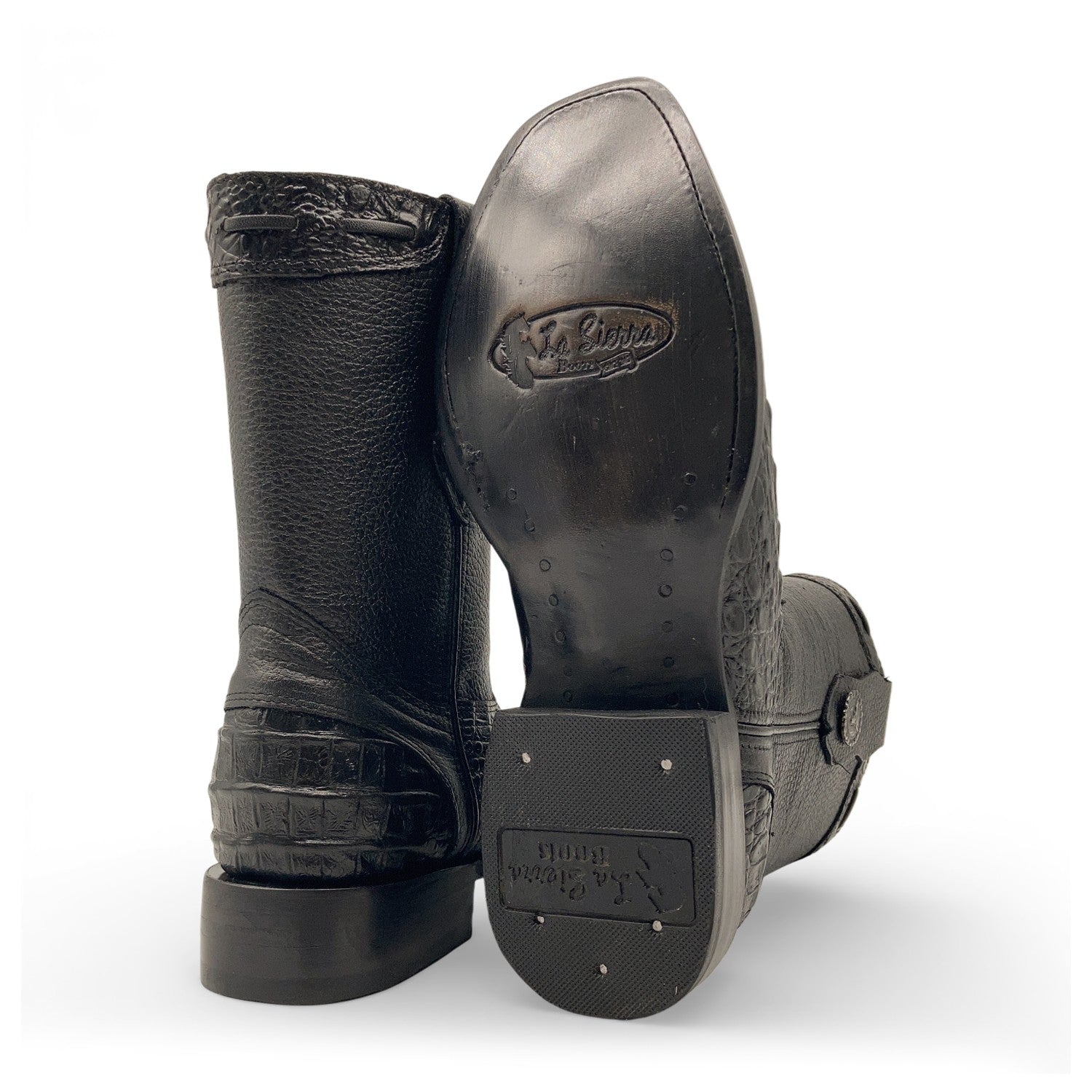 Men’s Caiman Print, Square Toe, Leather Cowboy Boot, with a Full Side Zipper