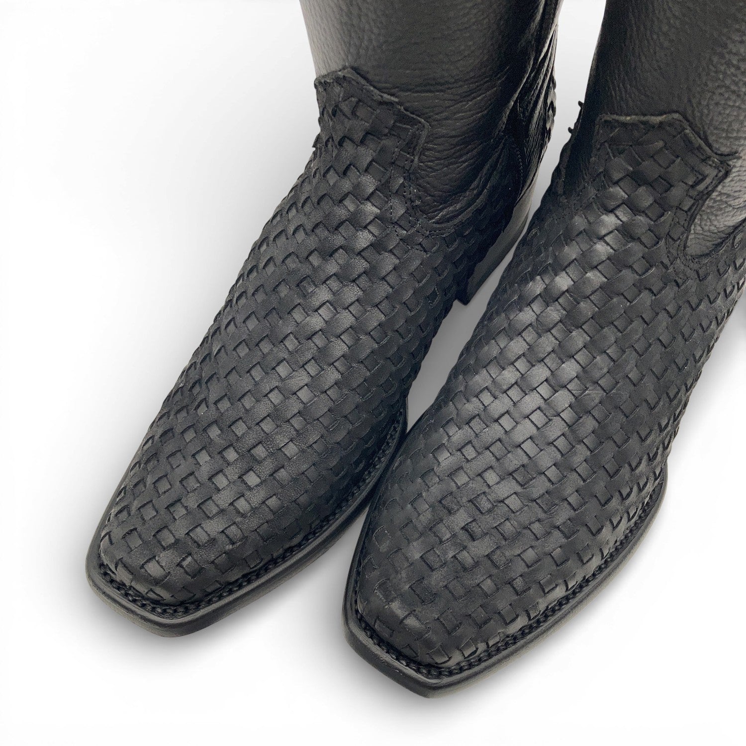 Men’s Leather Midcalf Petatillo Western Boot, Dubai Square Toe with Full Side Zipper