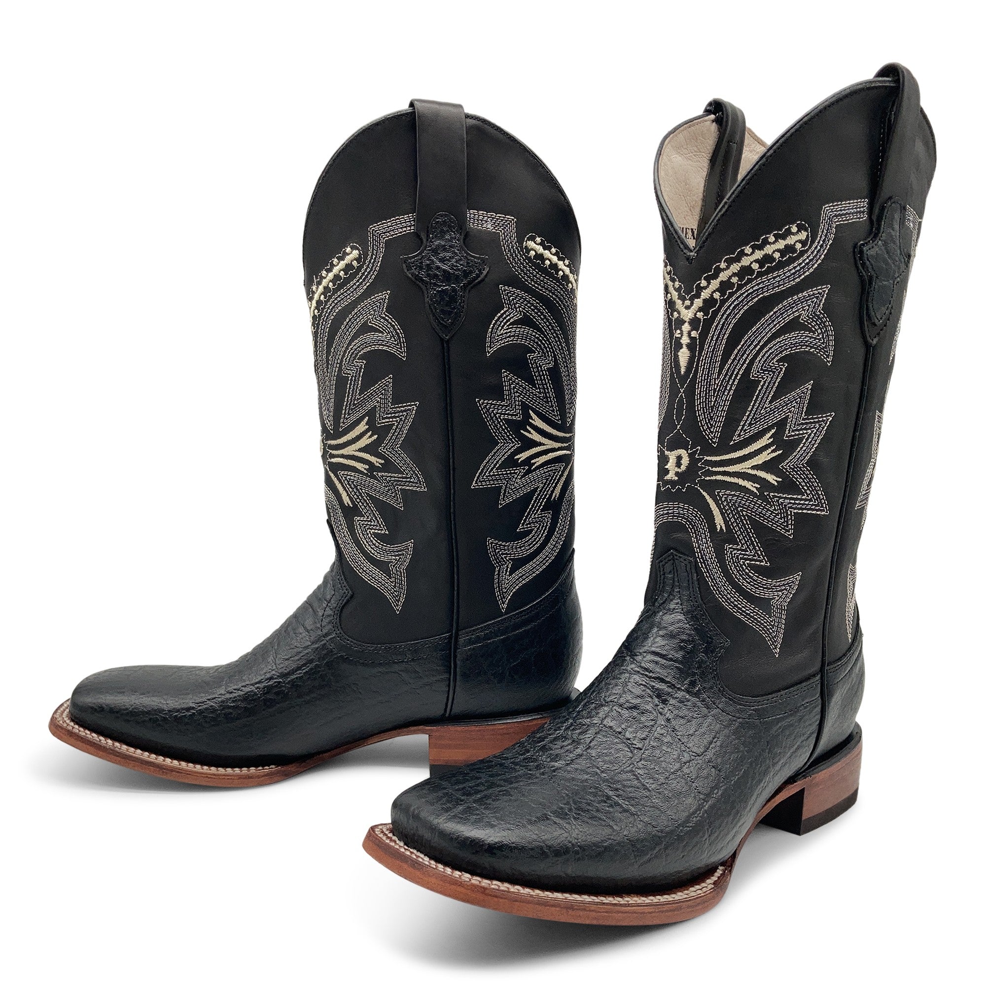 Men’s Elephant Print Western Cowboy Boots Square Toe