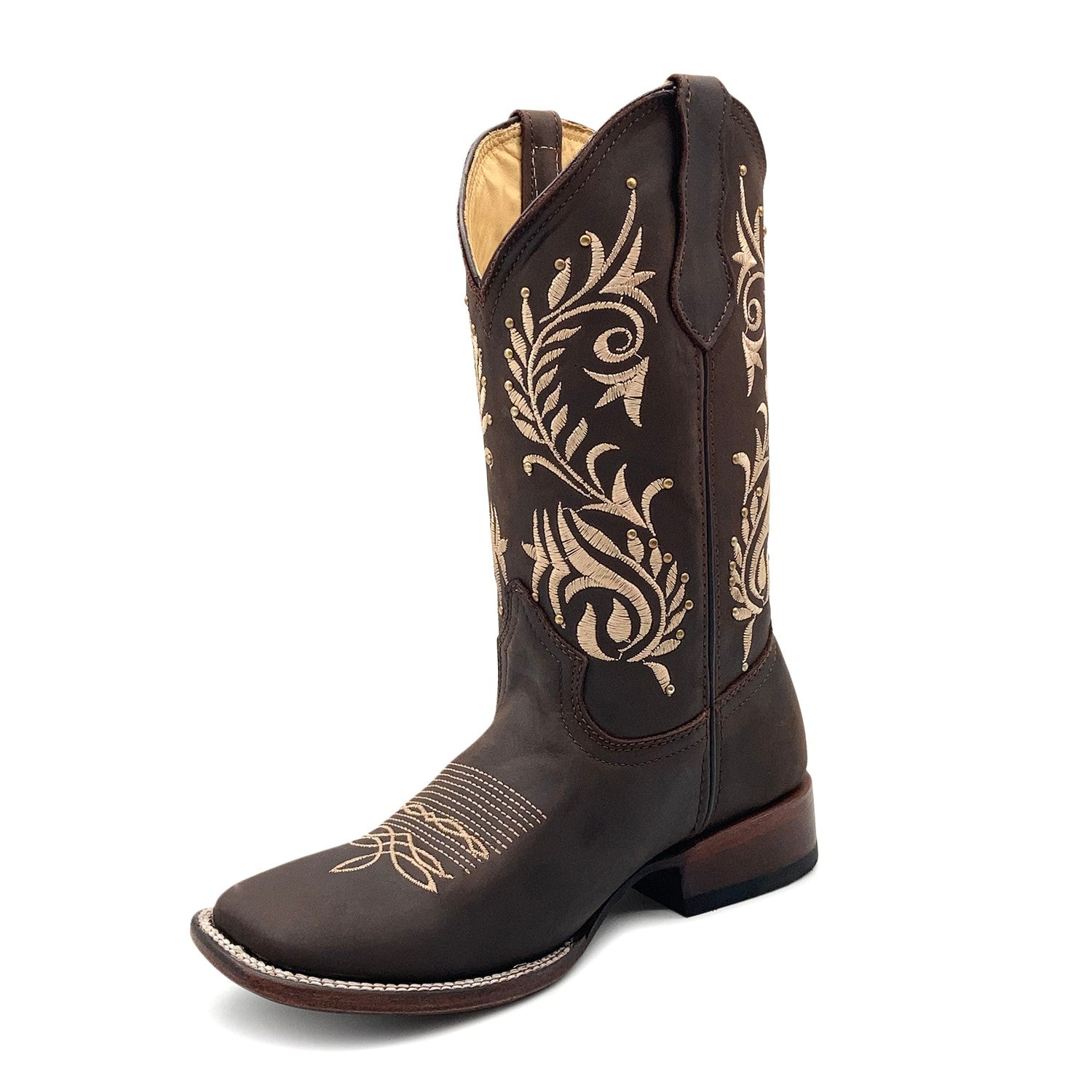 Women's Western Cowboy Boot Square Toe Mid Calf