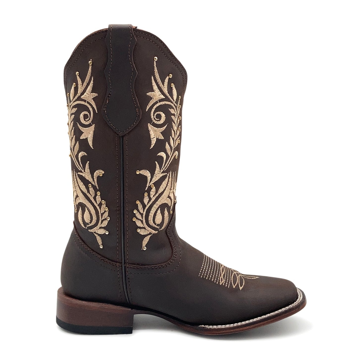 Women's Western Cowboy Boot Square Toe Mid Calf
