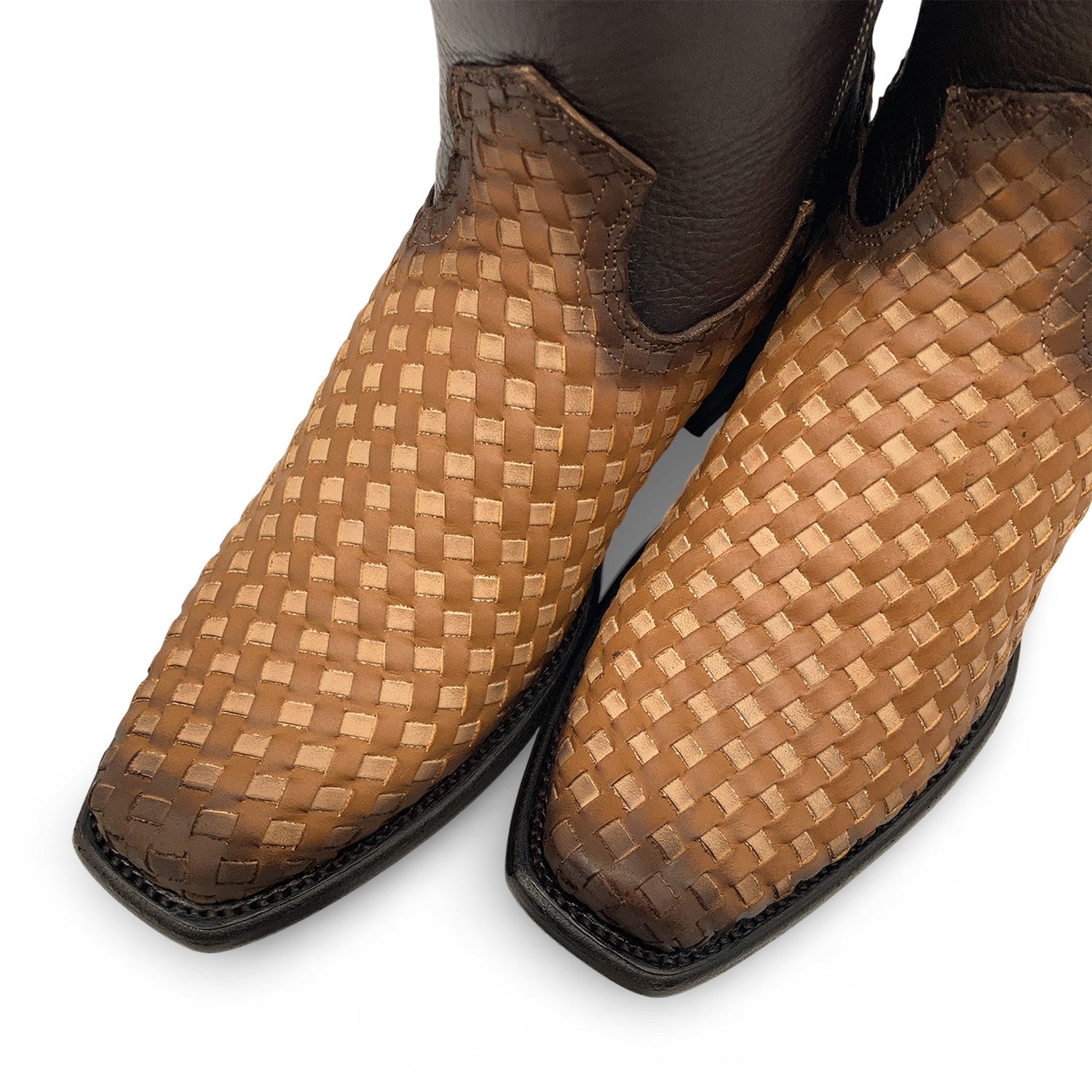 Men’s Leather Midcalf Petatillo Western Boot, Dubai Square Toe with Full Side Zipper