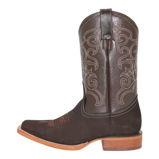 Men's Genuine Leather Square Toe Cowboy Boot