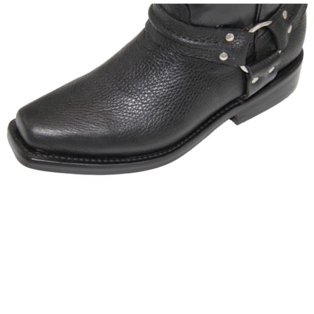Men's Genuine Leather Harness Motorcycle Biker Boot