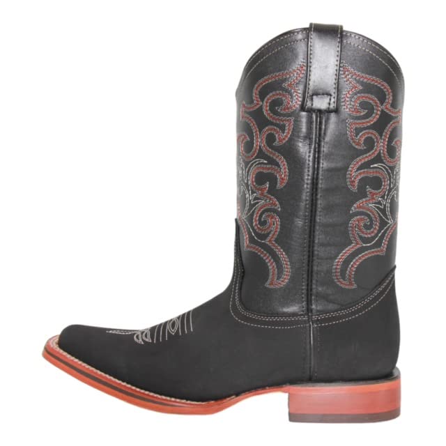 Men's Genuine Leather Square Toe Cowboy Boot