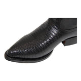 Men's Genuine Leather Lizard Print J Toe Cowboy Boot