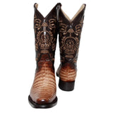 The Western Shops Men's Genuine Leather Pointed Square Toe Crocodile Alligator Print Dress Cowboy Boot