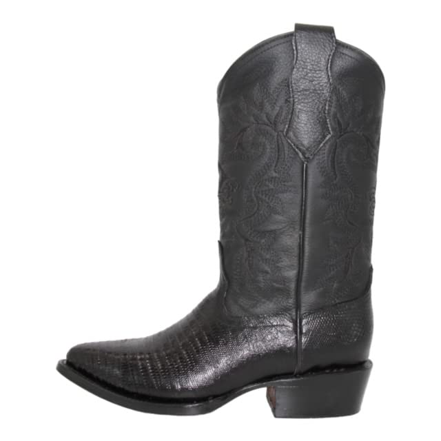Men's genuine Leather Lizard Print J Toe Cowboy Boot