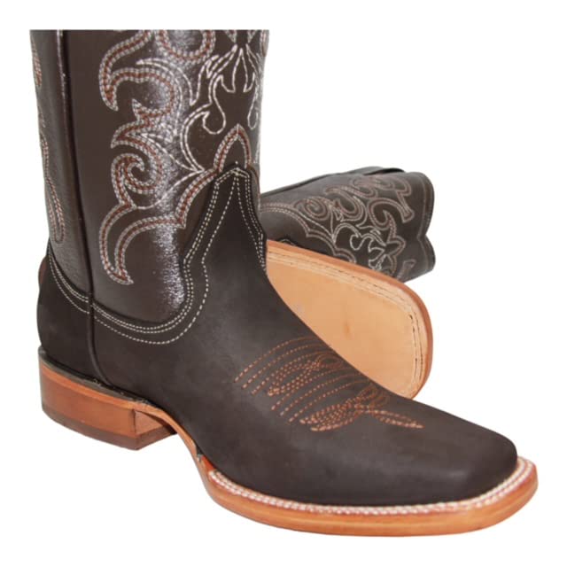 Men's Genuine Leather Square Toe Cowboy Boot