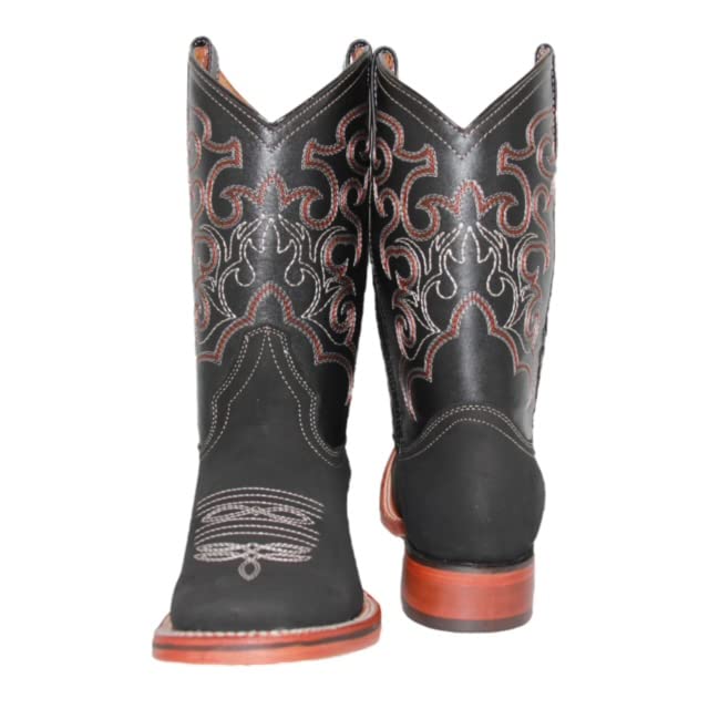 Men's Genuine Leather Square Toe Cowboy Boot