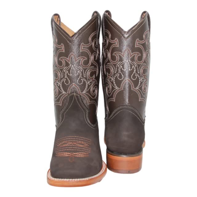 Men's Genuine Leather Square Toe Cowboy Boot