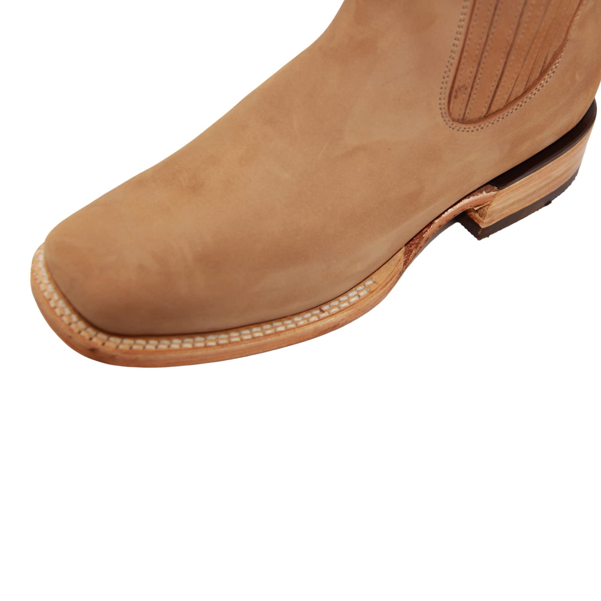 Women's Leather Short Ankle Cowboy Boots, Low Heel Western Bootie