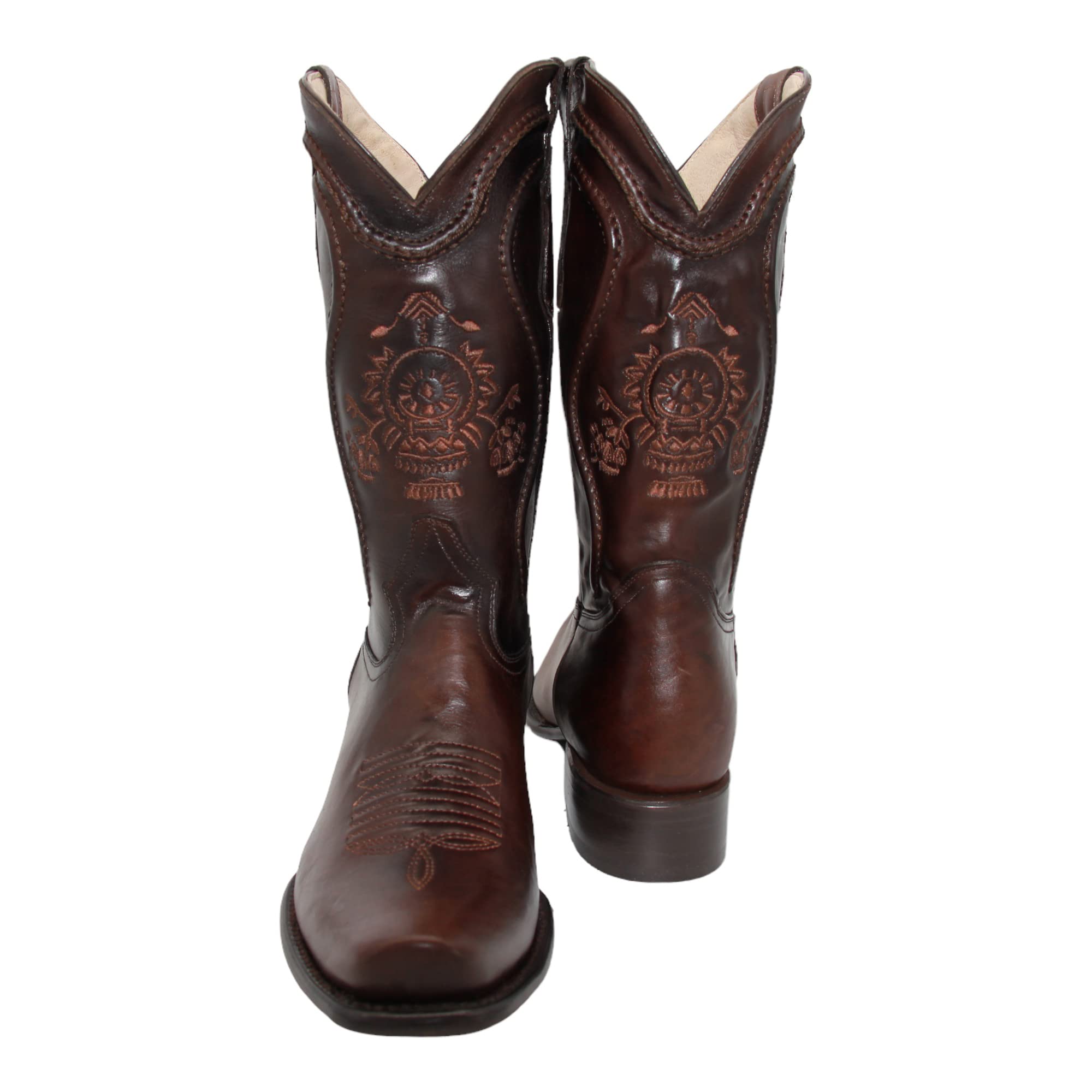 Men's Genuine Leather Dress Cowboy Boot Mid-Calf
