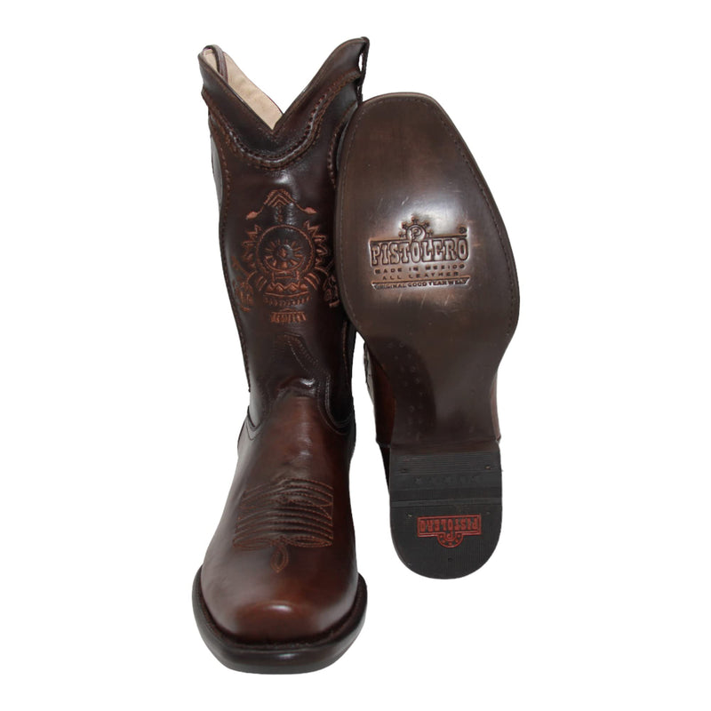 Men's Genuine Leather Dress Cowboy Boot Mid Calf