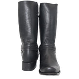 Men’s Genuine Leather 11Inch Black Harness Motorcycle Boot