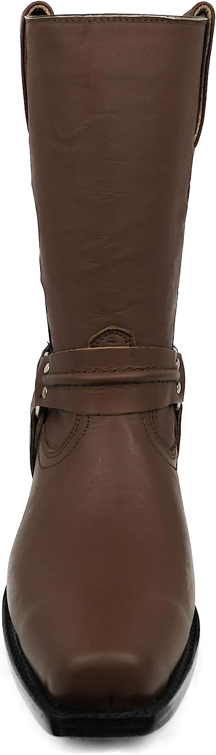 Men's Black Stone Classic Motorcycle Harness Leather Boot