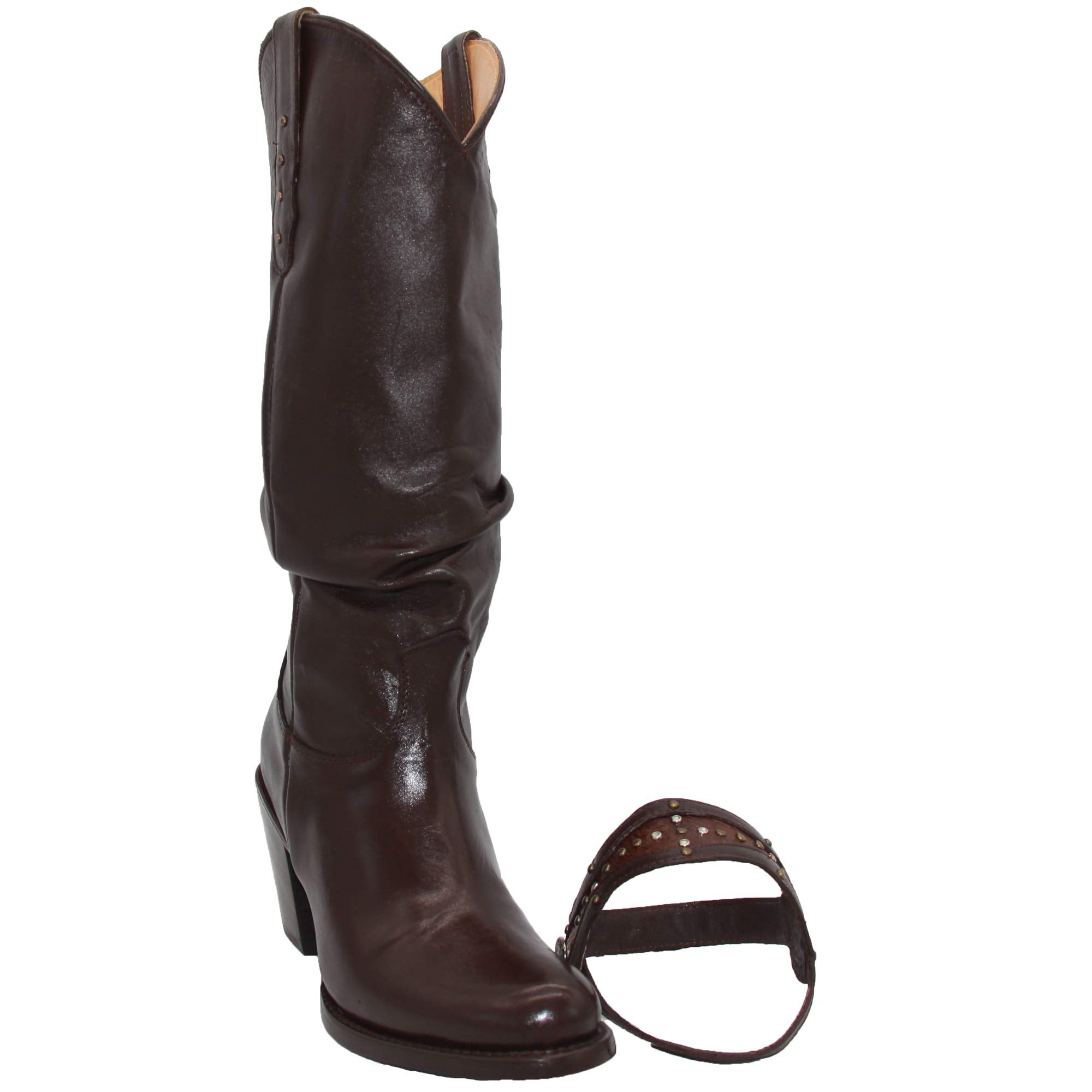 Womens Tall Genuine Leather Cowgirl Boot