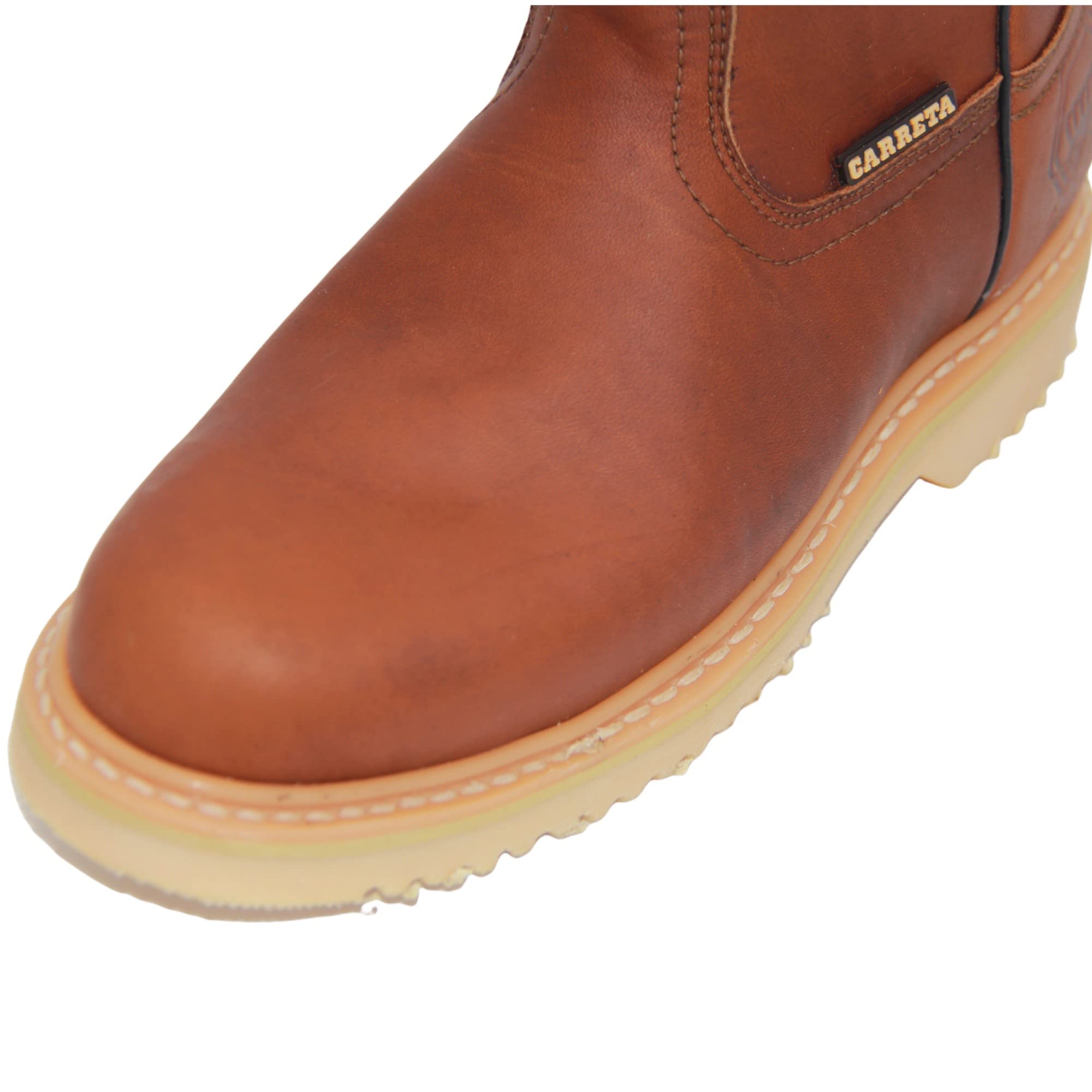 Men's Pull On Genuine Leather Brown 9” Work Boot