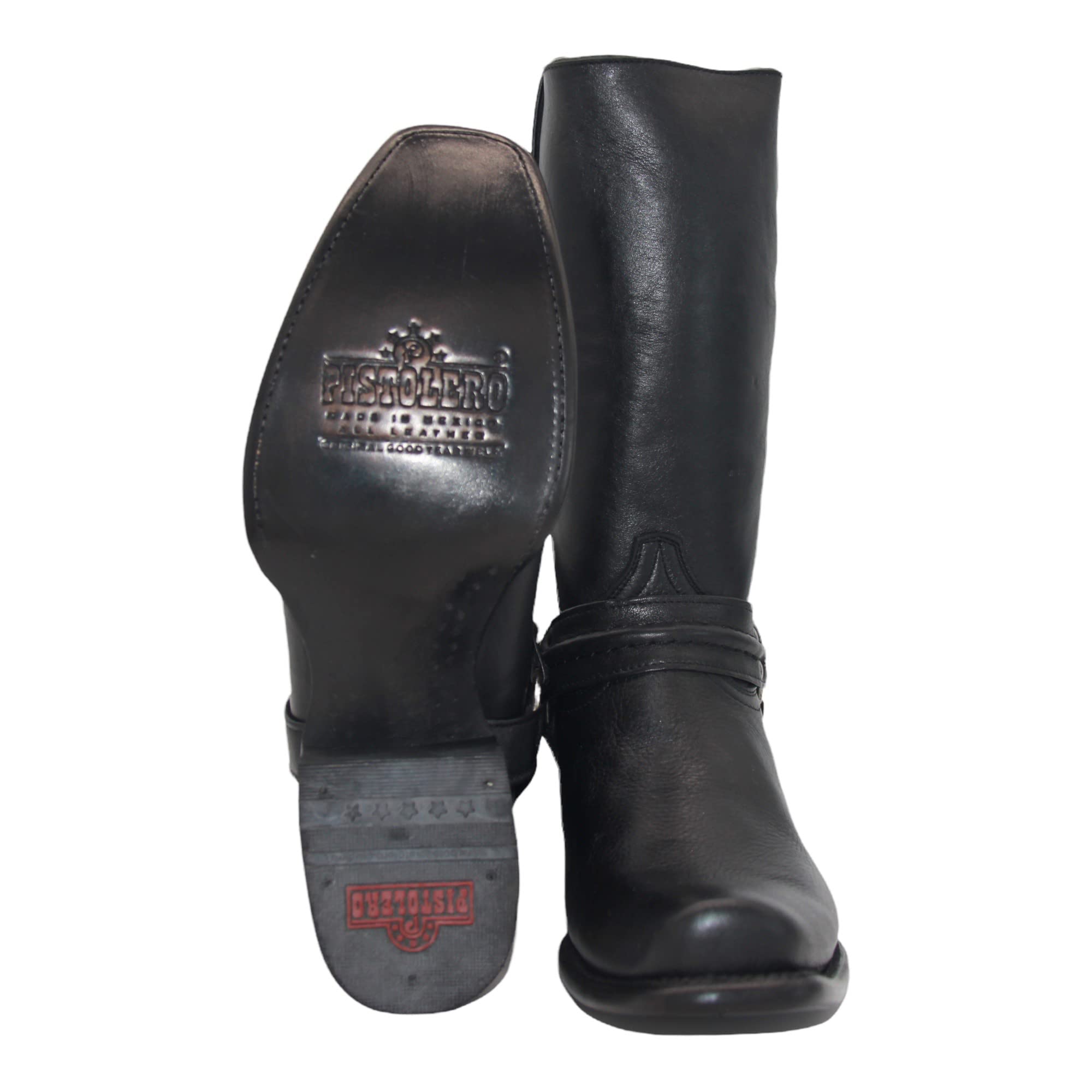 Men’s Genuine Leather 11Inch Square Toe Harness Motorcycle Boot