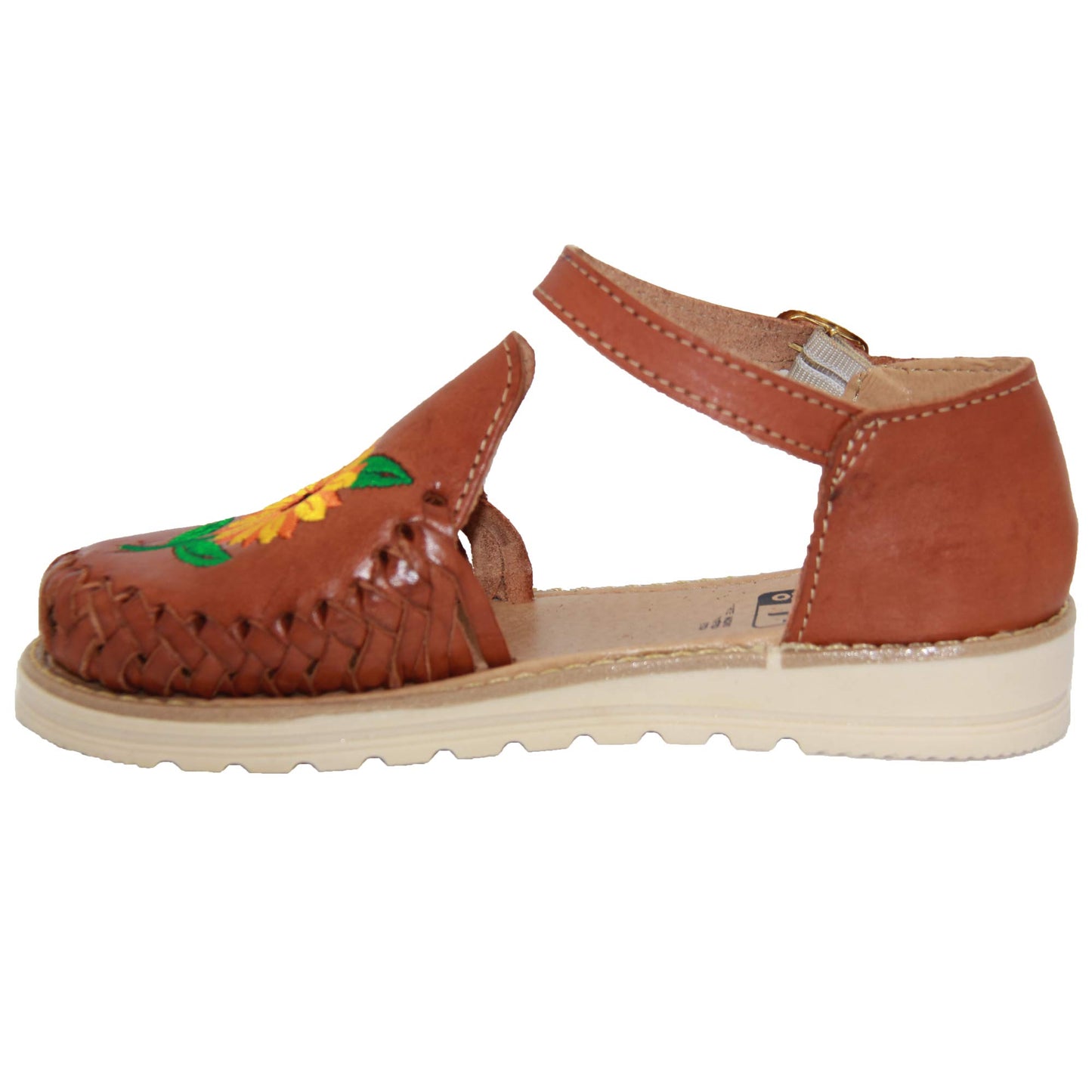 Women's Brown Leather Sunflower Huarache Sandal