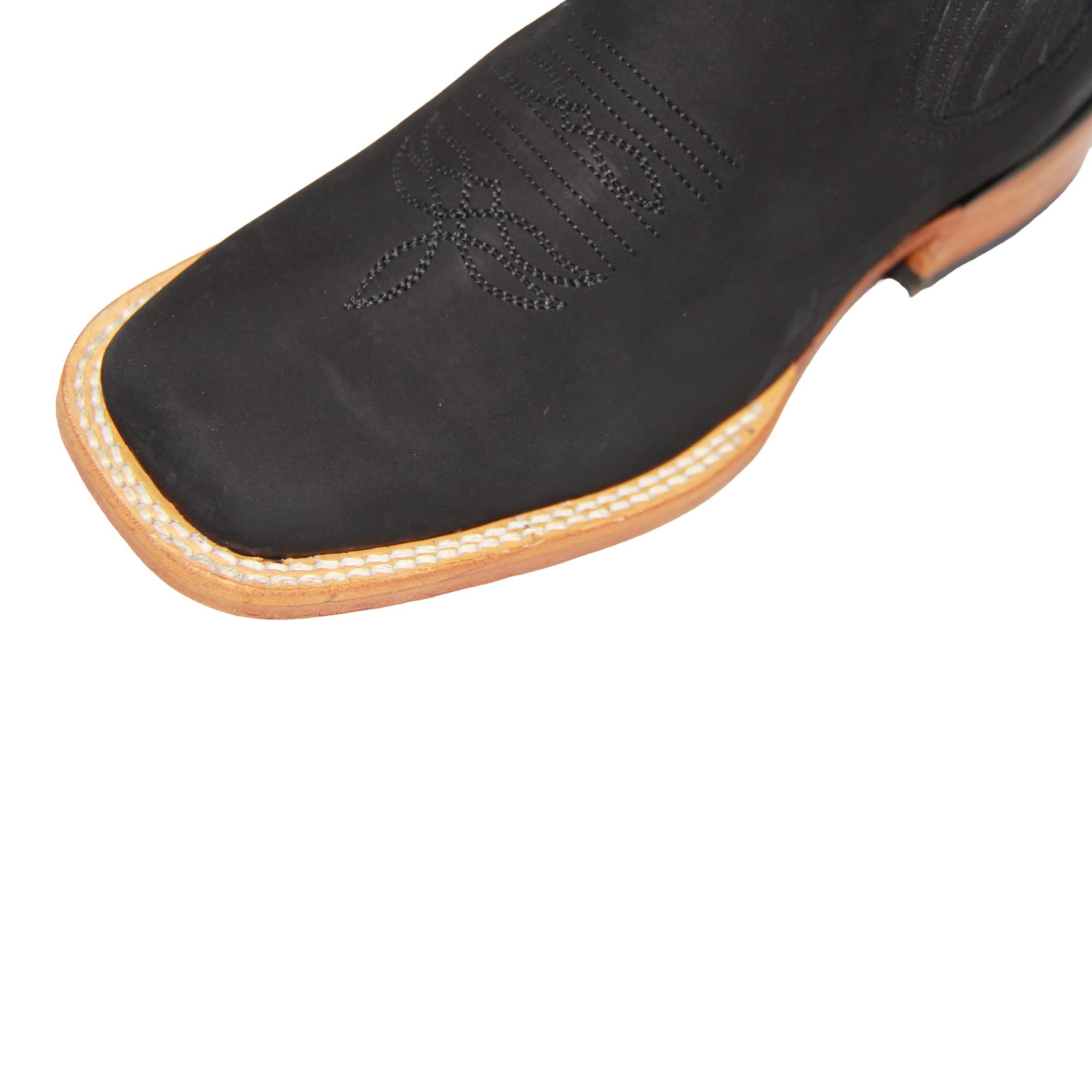 Women's Leather Short Ankle Cowboy Boots, Low Heel Western Bootie