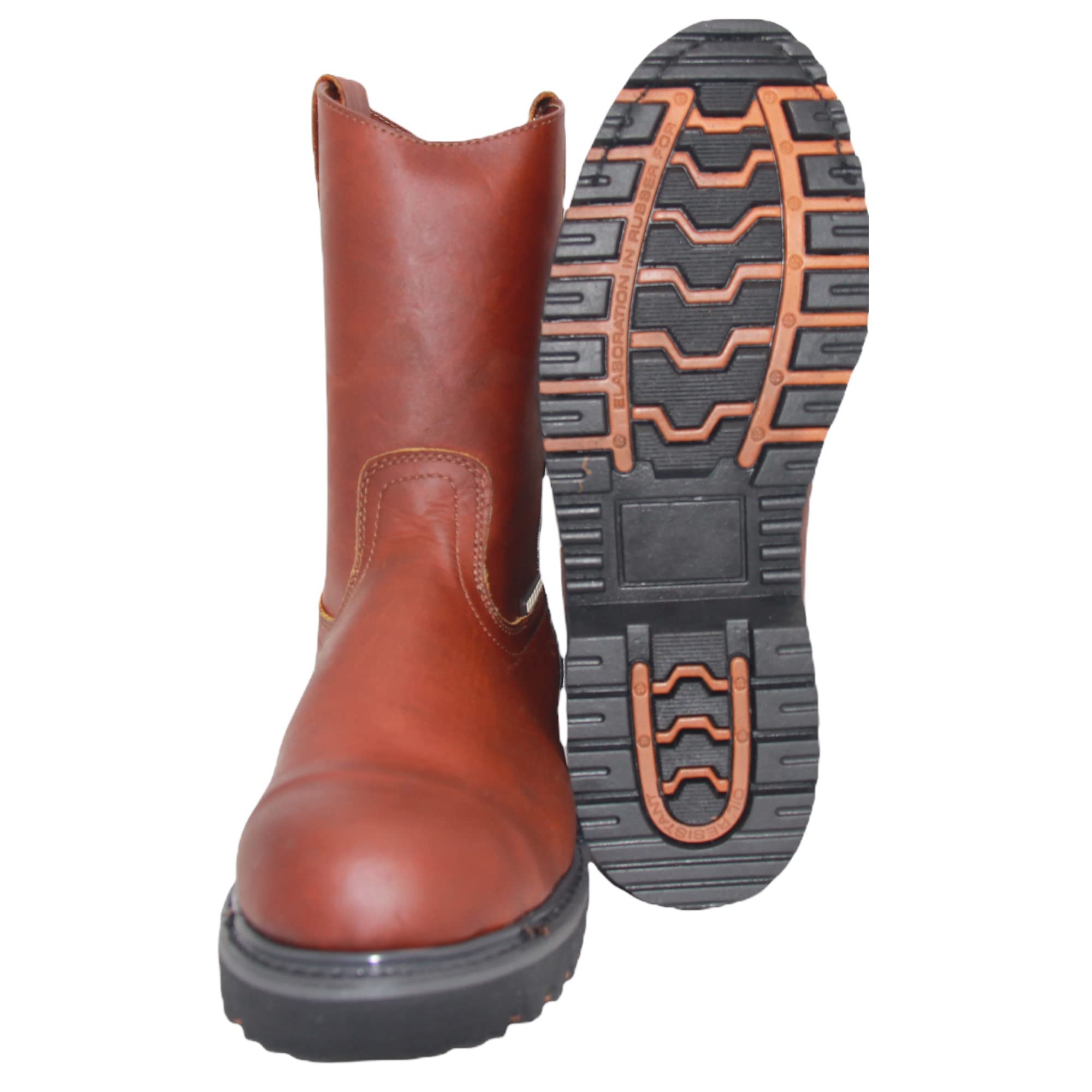 Men's 9" Pull-On Steel Toe Leather Work Boot