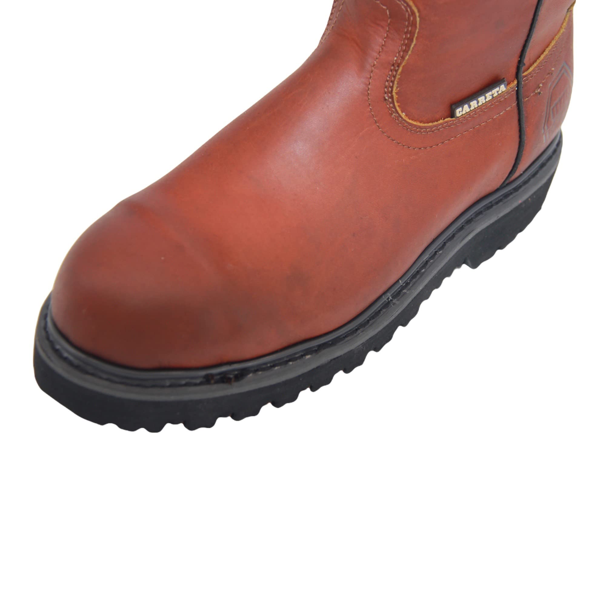 Men's 9" Pull-On Steel Toe Leather Work Boot