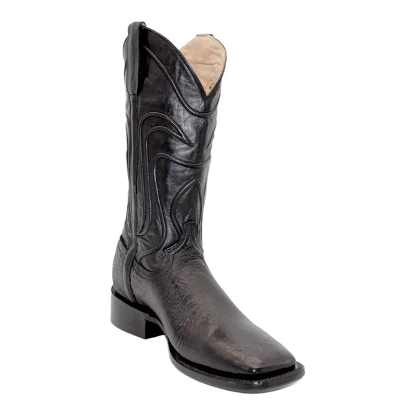 Men's Smooth Genuine Ostrich Leather Square Toe Cowboy Boot
