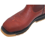 Men's 9" Pull On Steel Toe Leather Work Boot Double Density Sole- 910
