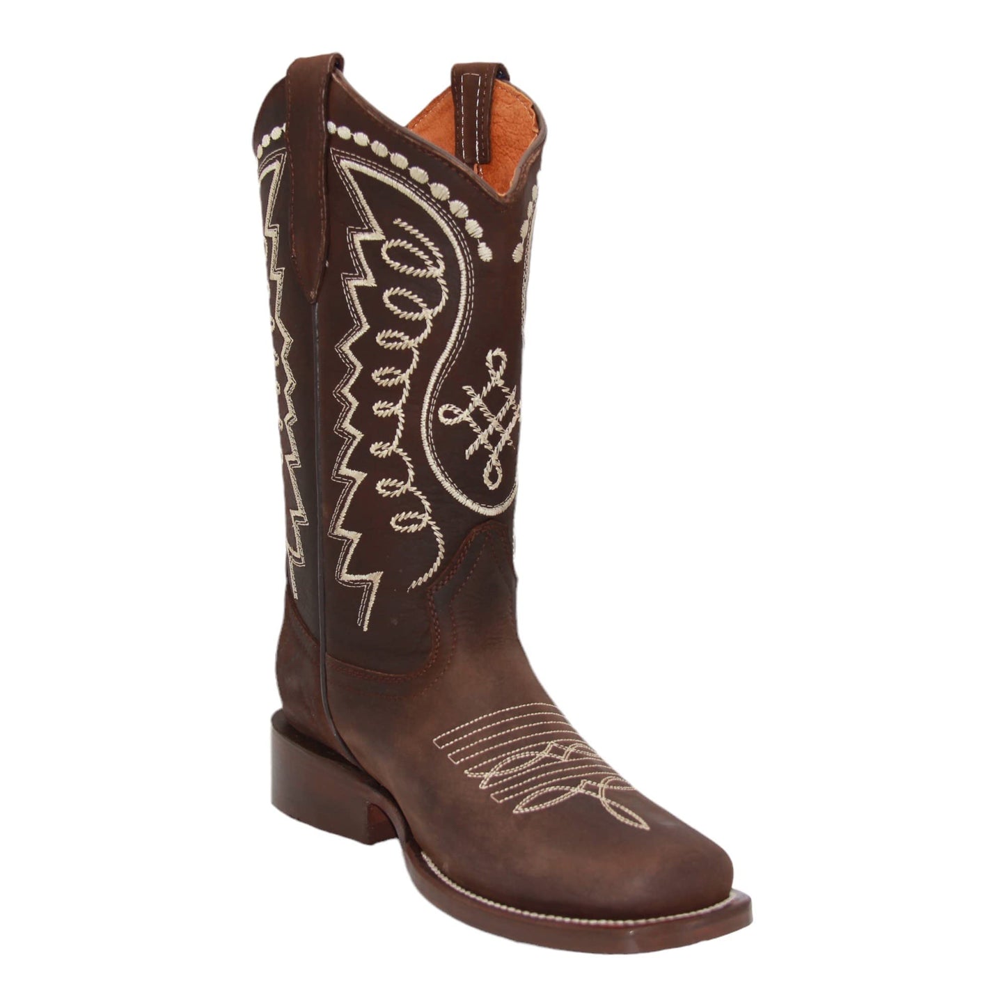 Women’s Dark Brown Leather Mid Calf Western Boot