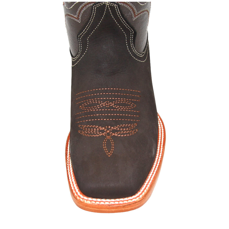 Men's Genuine Leather Square Toe Cowboy Boot