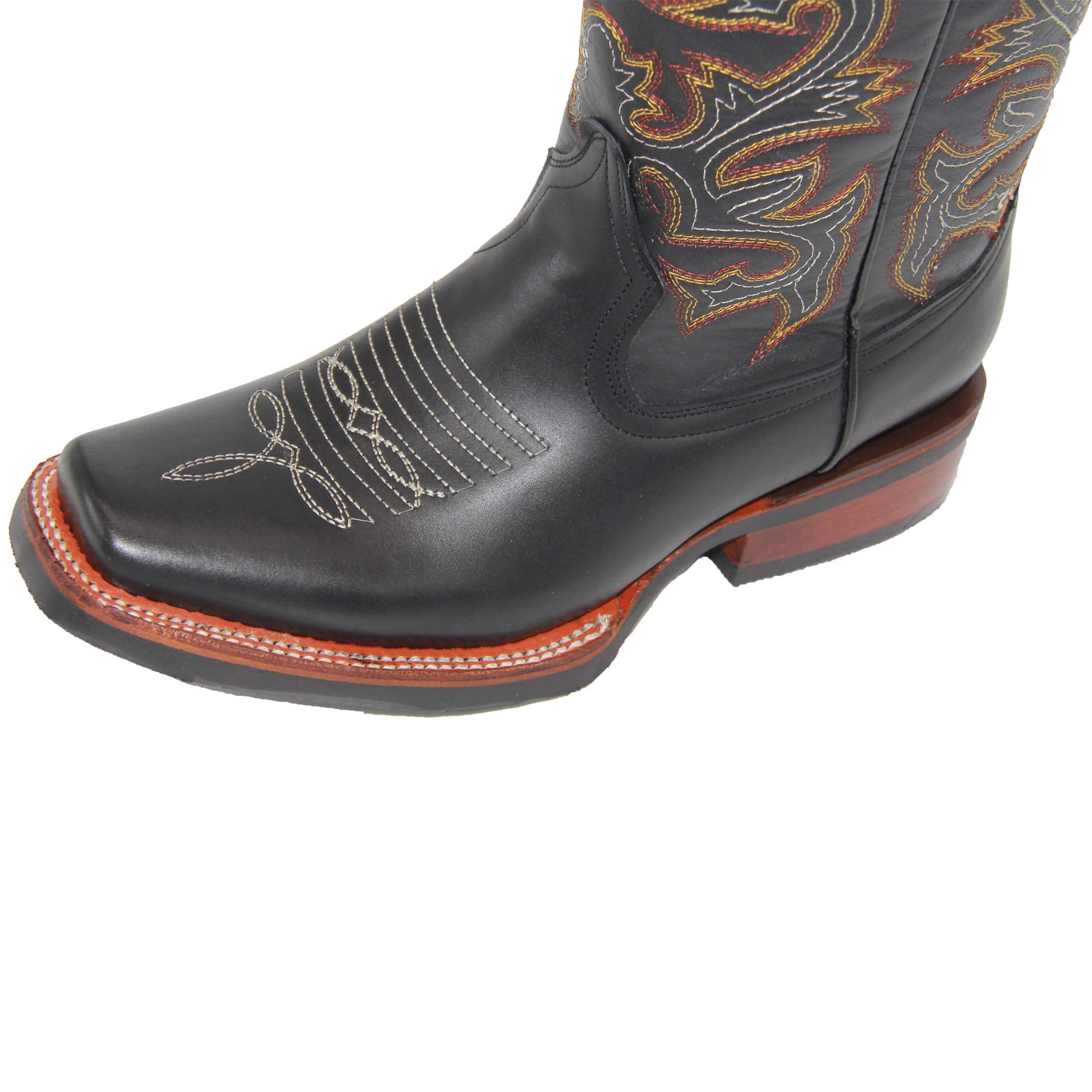 Men's Genuine Leather Square Toe Rodeo Cowboy Boot