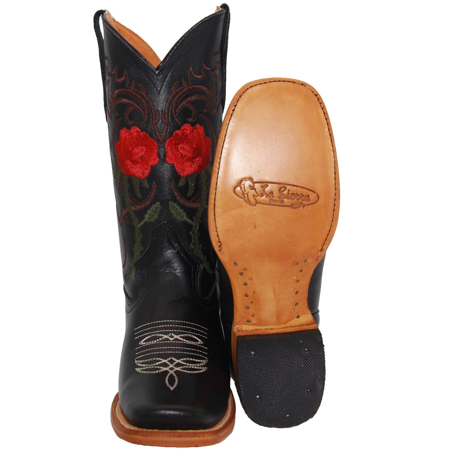 Women’s Leather Floral Embroidered Cowgirl Western Boot